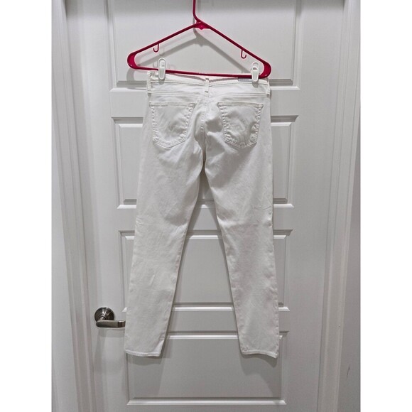 AG ADRIANO GOLDSCHMIED THE STEVIE ANKLE SLIM STRAIGHT LEG WHITE JEANS WOMEN 27 - Picture 5 of 12